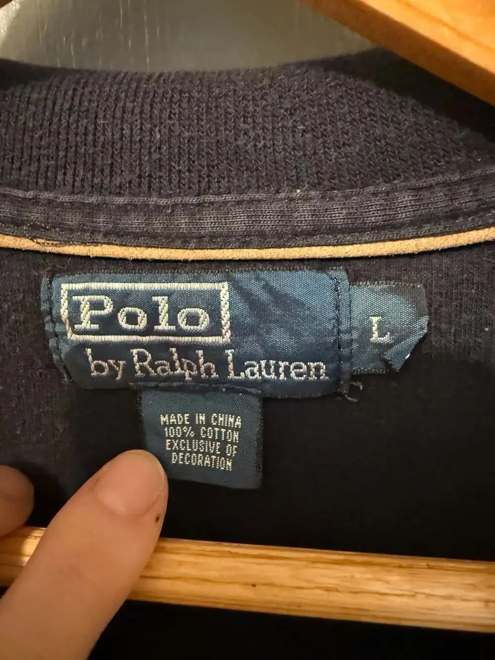 Polo by Ralph Lauren 1/4-Zip Pullover Size L Navy Blue Cotton